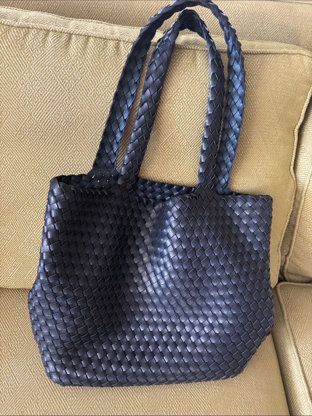 ILSE JACOBSEN 
Woven Navy Tote Bag - Classic Shoulder Handbag